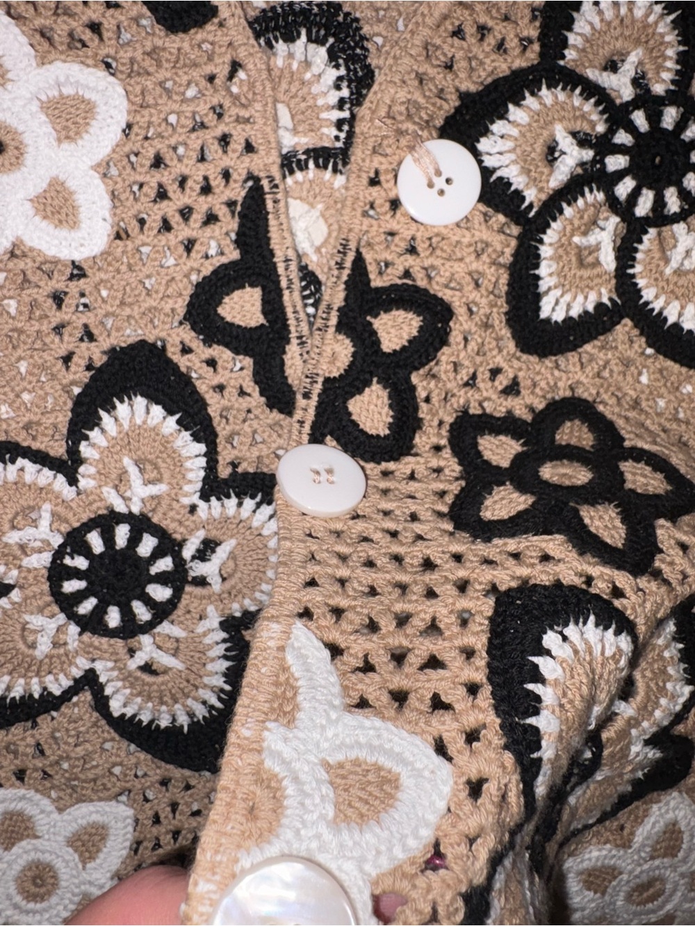 Boston Proper tan crochet floral knit vest XXS/xS - Picture 9 of 10